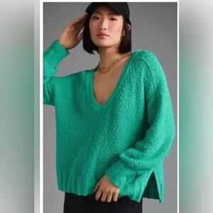 Anthropologie Pilcro Teal V-Neck Sweater